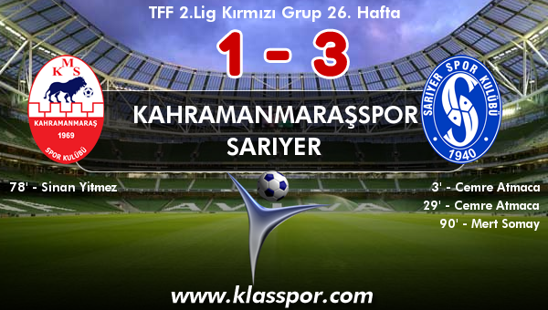 Kahramanmaraşspor 1 - Sarıyer 3