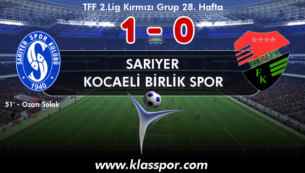 Sarıyer 1 - Kocaeli Birlik Spor 0