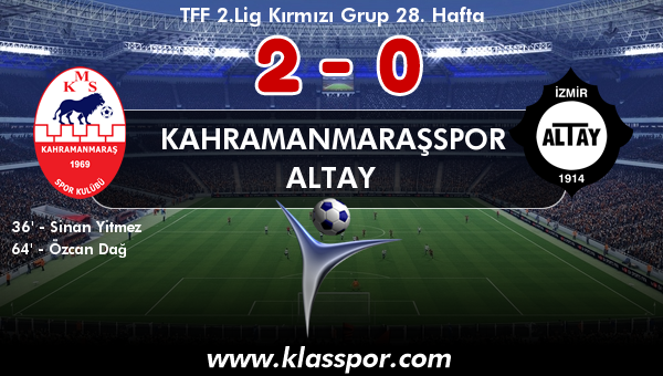 Kahramanmaraşspor 2 - Altay 0