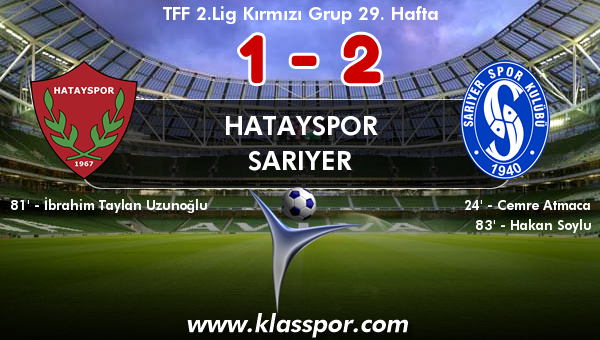 Hatayspor 1 - Sarıyer 2