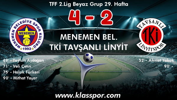 Menemen Bel. 4 - TKİ Tavşanlı Linyit 2