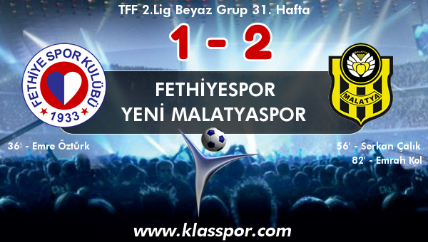 Fethiyespor 1 - Yeni Malatyaspor 2