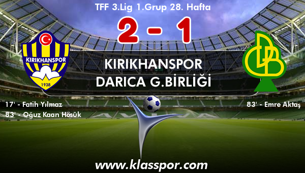 Kırıkhanspor 2 - Darıca G.Birliği 1