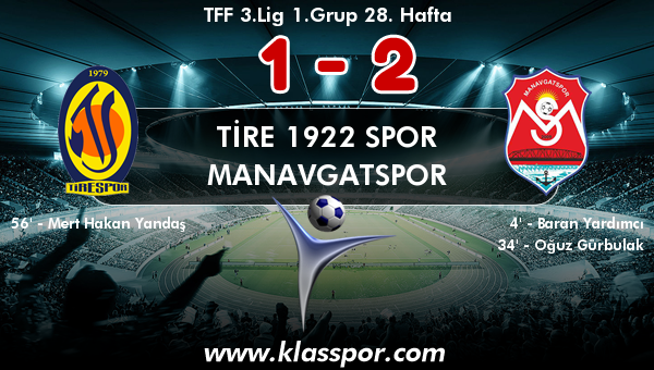 Tire 1922 Spor 1 - Manavgatspor 2