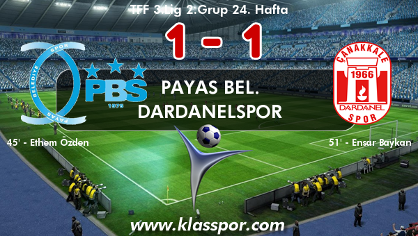 Payas Bel. 1 - Dardanelspor 1