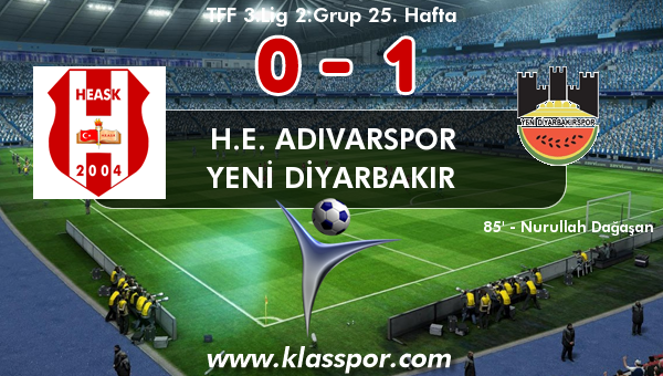 H.E. Adıvarspor 0 - Yeni Diyarbakır 1