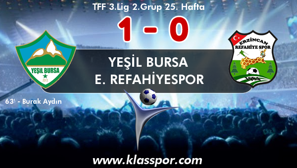 Yeşil Bursa 1 - E. Refahiyespor 0