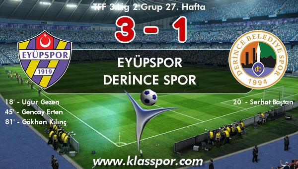 Eyüpspor 3 - Derince Spor 1