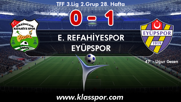 E. Refahiyespor 0 - Eyüpspor 1