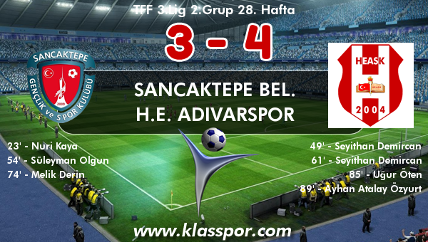 Sancaktepe Bel. 3 - H.E. Adıvarspor 4