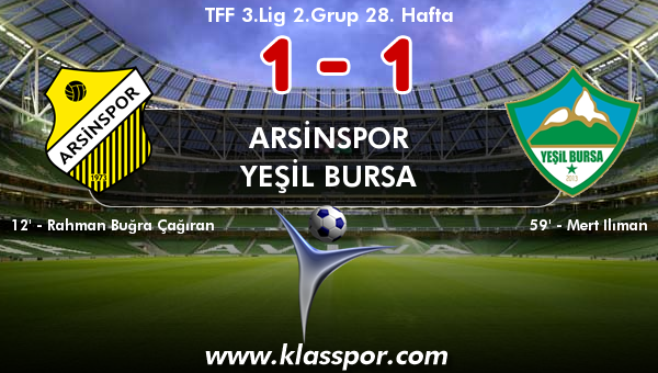 Arsinspor 1 - Yeşil Bursa 1