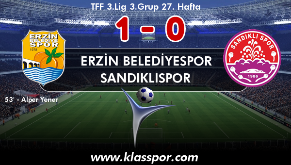 Erzin Belediyespor 1 - Sandıklıspor 0