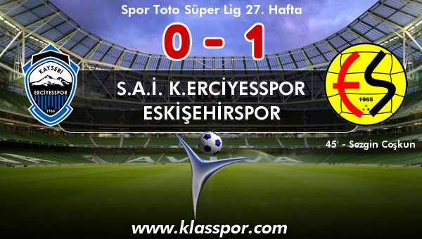 S.A.İ. K.Erciyesspor 0 - Eskişehirspor 1