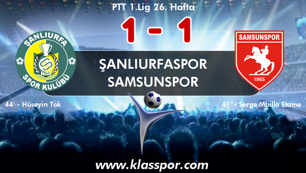 Şanlıurfaspor 1 - Samsunspor 1