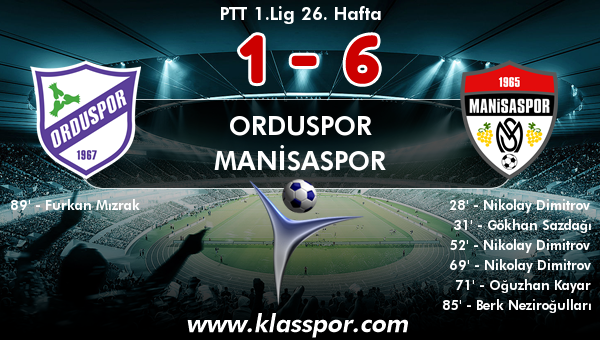 Orduspor 1 - Manisaspor 6