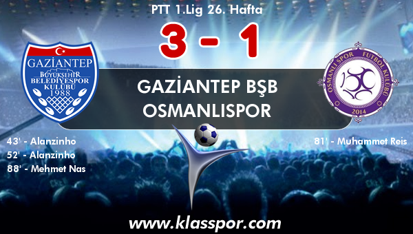 Gaziantep BŞB 3 - Osmanlıspor 1