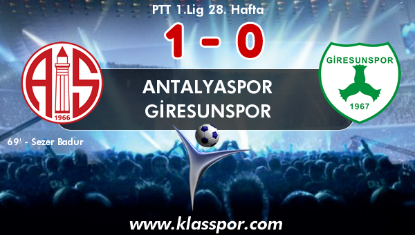 Antalyaspor 1 - Giresunspor 0