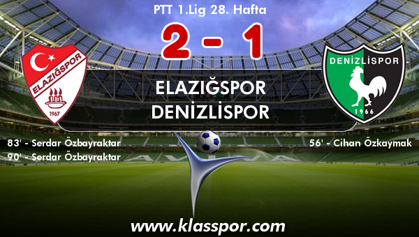 Elazığspor 2 - Denizlispor 1