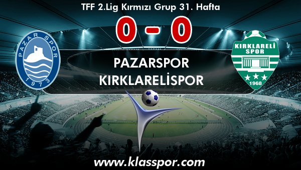 Pazarspor 0 - Kırklarelispor 0