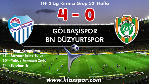 Gölbaşıspor 4 - BN Düzyurtspor 0