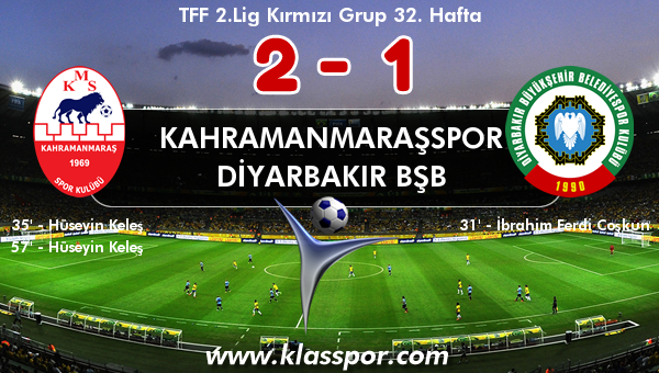 Kahramanmaraşspor 2 - Diyarbakır BŞB 1