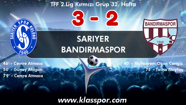 Sarıyer 3 - Bandırmaspor 2