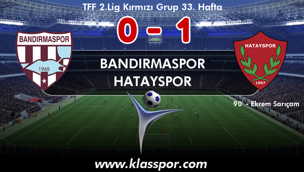 Bandırmaspor 0 - Hatayspor 1