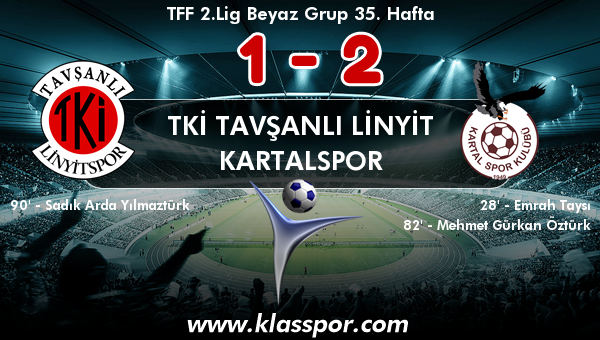 TKİ Tavşanlı Linyit 1 - Kartalspor 2