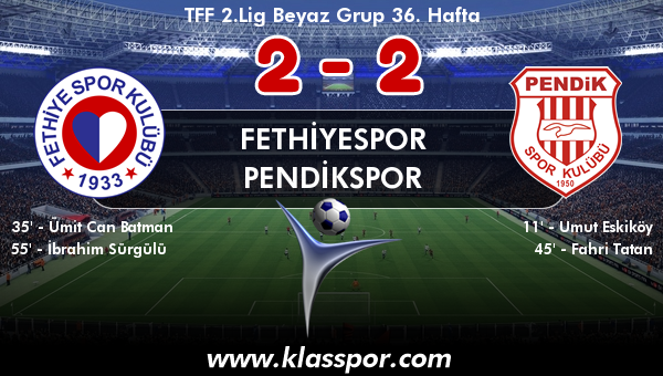 Fethiyespor 2 - Pendikspor 2