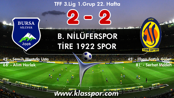 B. Nilüferspor 2 - Tire 1922 Spor 2