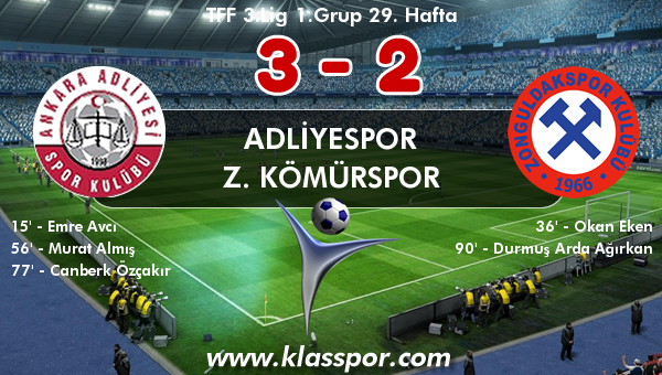 Adliyespor 3 - Z. Kömürspor 2