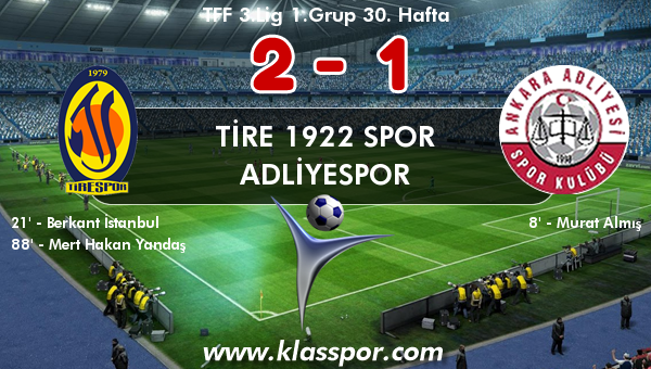 Tire 1922 Spor 2 - Adliyespor 1