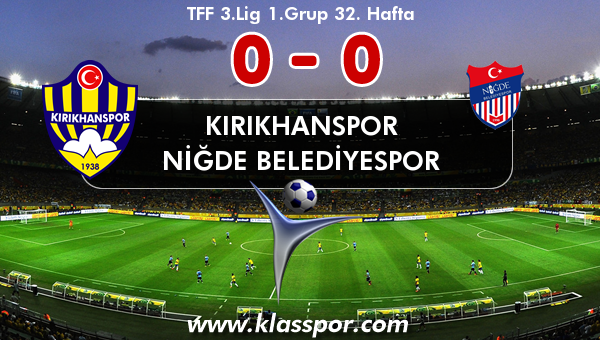 Kırıkhanspor 0 - Niğde Belediyespor 0