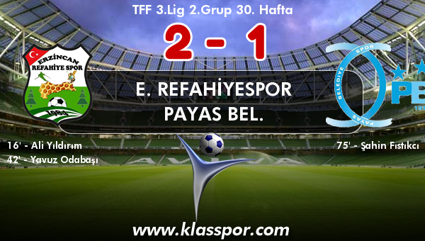 E. Refahiyespor 2 - Payas Bel. 1