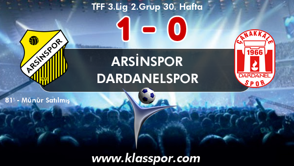 Arsinspor 1 - Dardanelspor 0