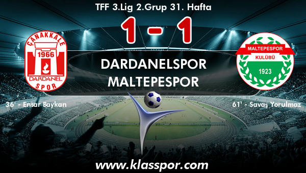 Dardanelspor 1 - Maltepespor 1