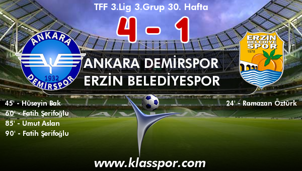 Ankara Demirspor 4 - Erzin Belediyespor 1