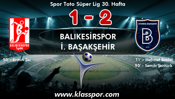 Balıkesirspor 1 - İ. Başakşehir 2