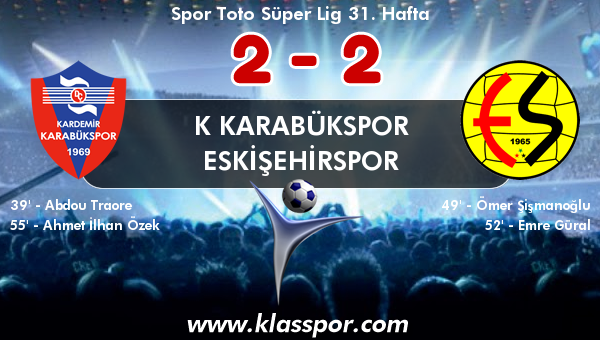 K Karabükspor 2 - Eskişehirspor 2