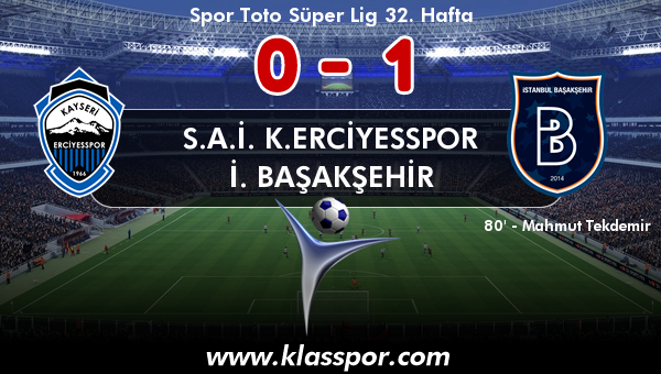 S.A.İ. K.Erciyesspor 0 - İ. Başakşehir 1