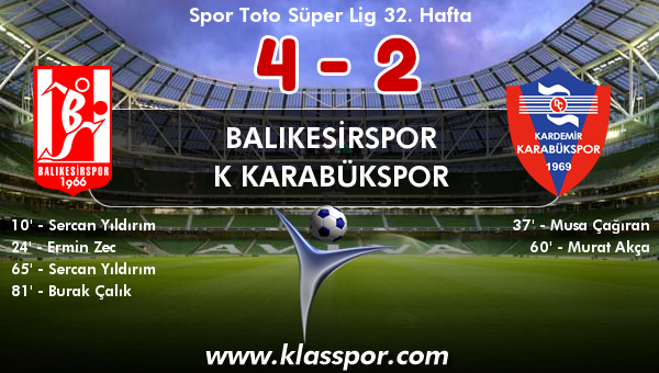 Balıkesirspor 4 - K Karabükspor 2