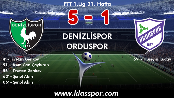 Denizlispor 5 - Orduspor 1