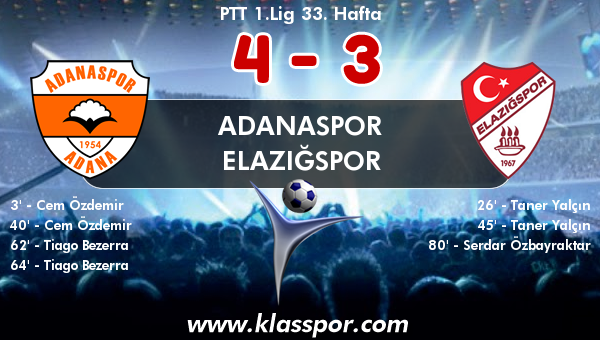 Adanaspor 4 - Elazığspor 3