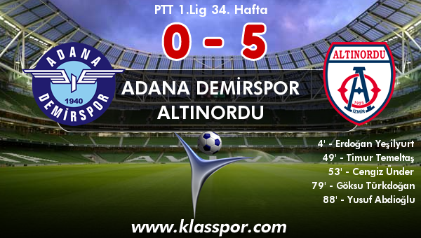 Adana Demirspor 0 - Altınordu 5