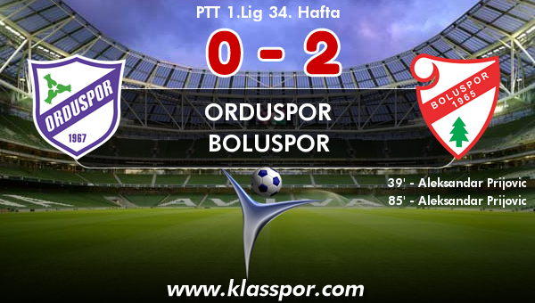 Orduspor 0 - Boluspor 2