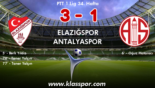 Elazığspor 3 - Antalyaspor 1