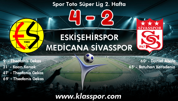 Eskişehirspor 4 - Medicana Sivasspor 2