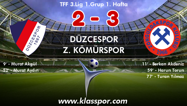 Düzcespor 2 - Z. Kömürspor 3