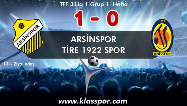 Arsinspor 1 - Tire 1922 Spor 0