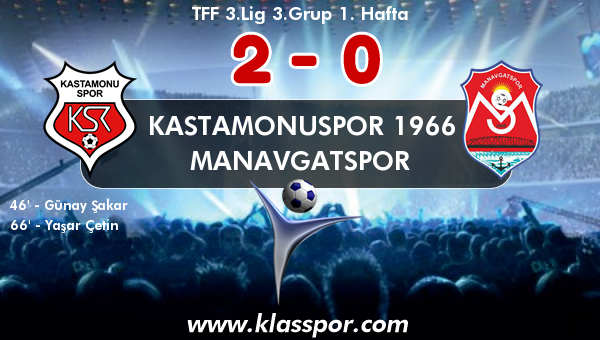 Kastamonuspor 1966 2 - Manavgatspor 0